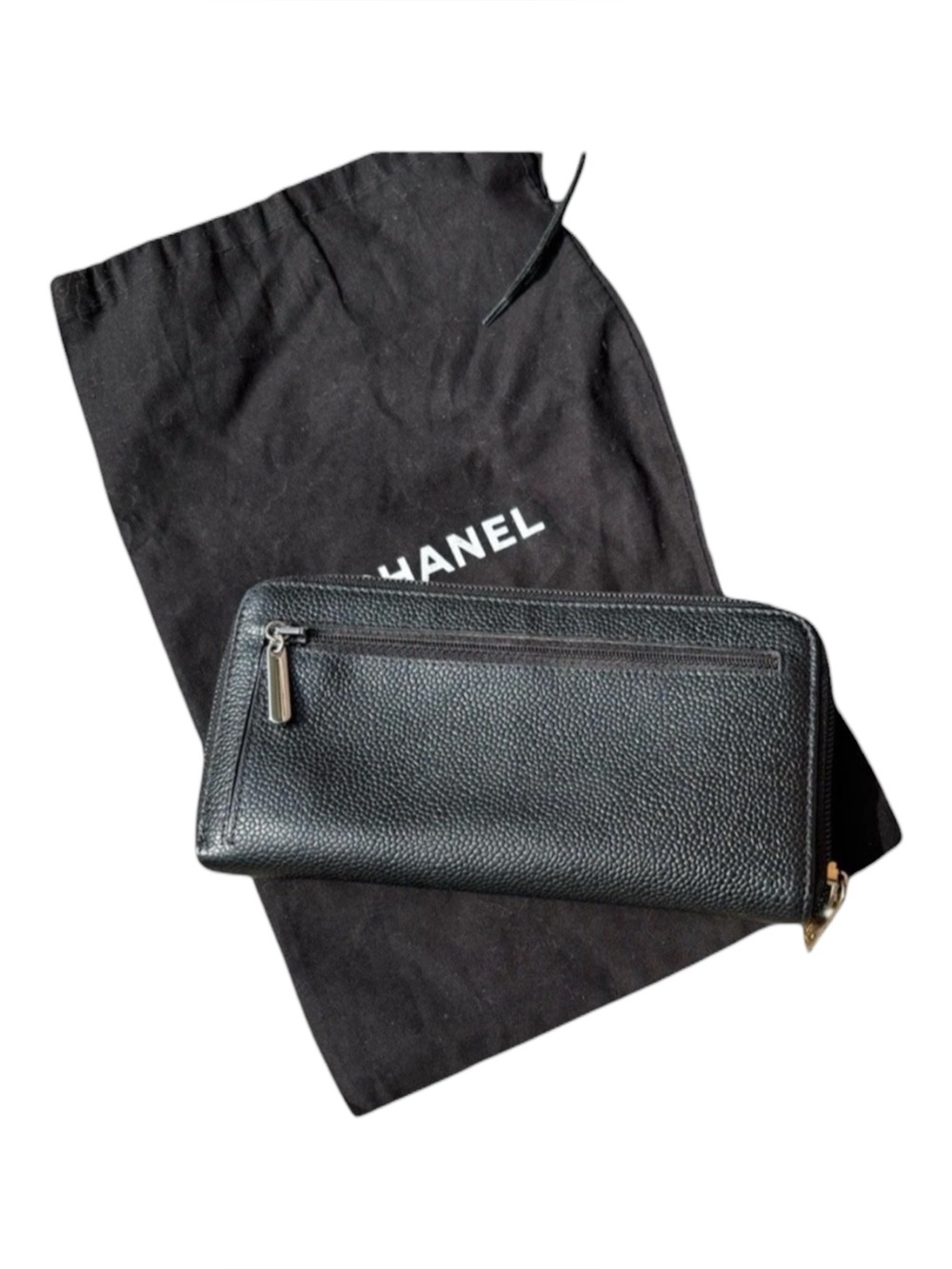 CHANEL Black wallet caviar Leather Zip around Wallet with dust bag - Picture 6 of 16